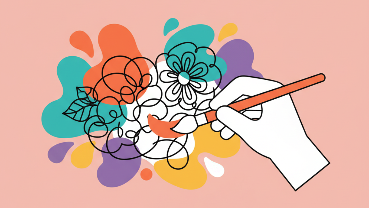 Guia de pintura: colorindo desenhos com traços detalhados