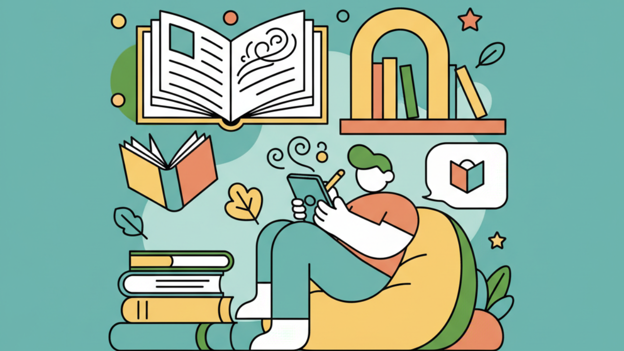 Livro de Colorir Digital: Temas de Leitura e Bibliotecas