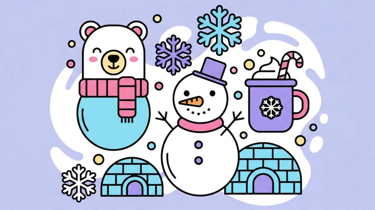 Melhores Desenhos de Inverno Fofos para Colorir Online