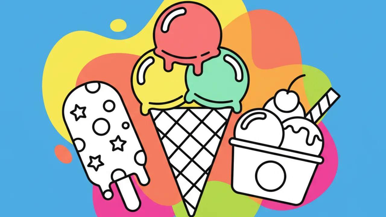 Desenhos de Sorvete para Colorir: Refresco e Diversão