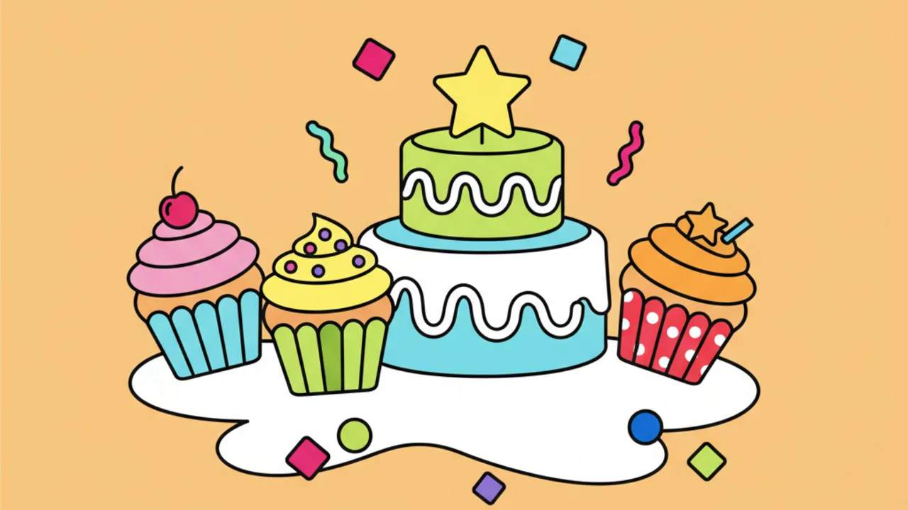 Colorir Online: Cupcakes Fofos e Bolos Divertidos para Kids