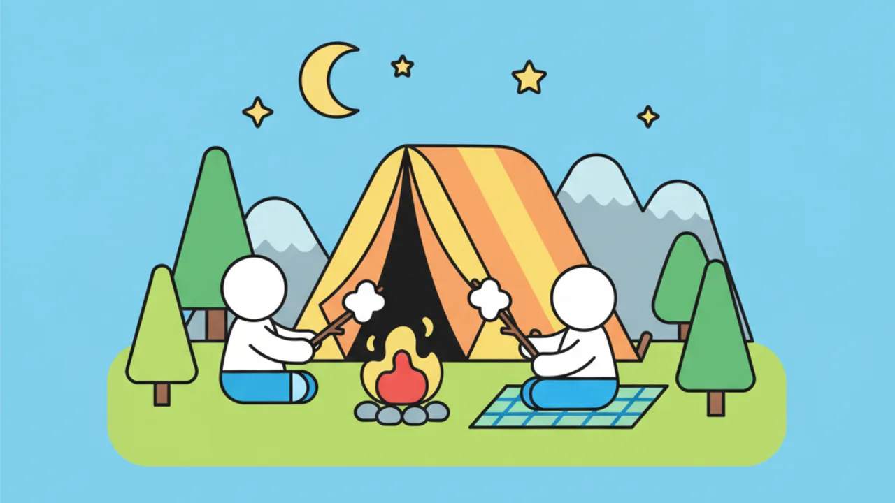 Colorir Online: Cenas de Acampamento Infantil Fofo