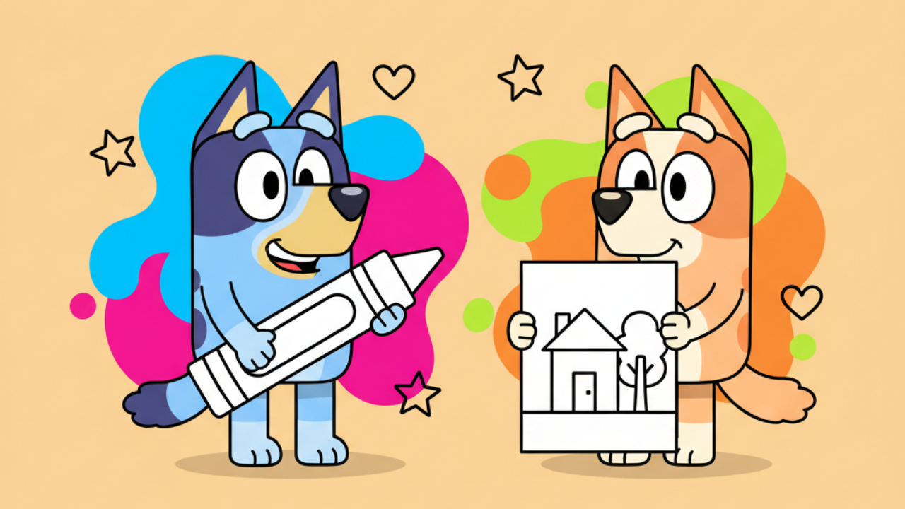 Bluey para Colorir: Desenhos Incríveis da Série Infantil