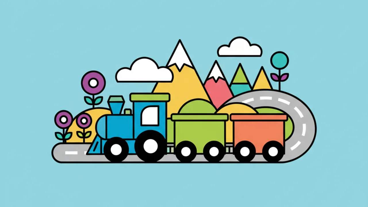 Atividade Infantil: Desenhos de Trem na Estrada