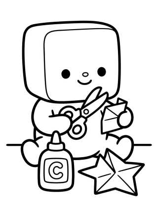 Desenho de Bebê Caixa Fazendo Arte para colorir e imprimir grátis