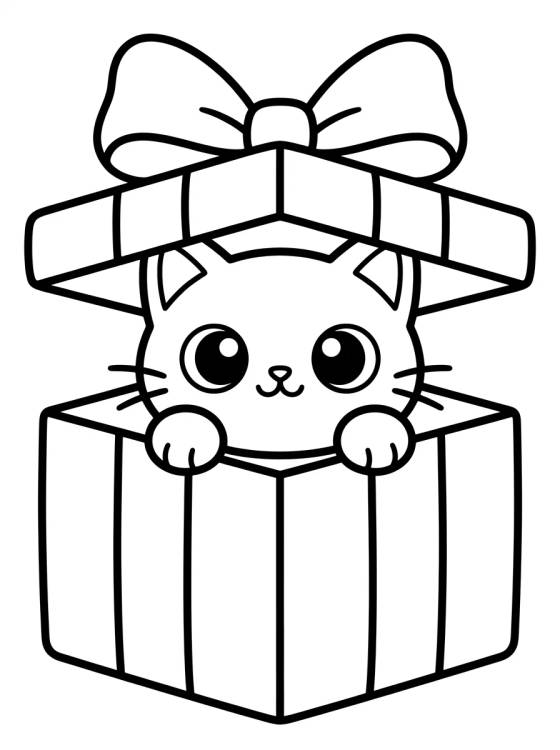 Gatuno com Caixa de Surpresa para colorir Desenho de Gatuno com Caixa de Surpresa para colorir e imprimir grátis
