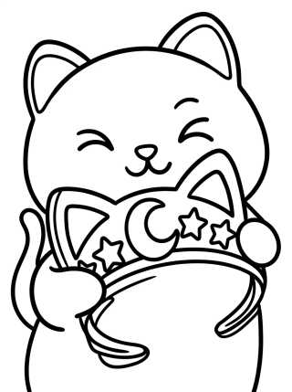 Gatuno Segurando a Tiara Mágica para colorir Desenho de Gatuno Segurando a Tiara Mágica para colorir e imprimir grátis