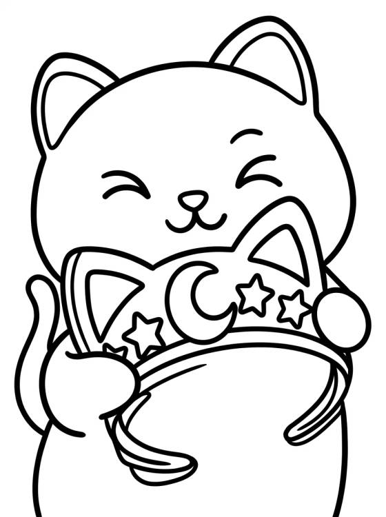 Gatuno Segurando a Tiara Mágica para colorir Desenho de Gatuno Segurando a Tiara Mágica para colorir e imprimir grátis