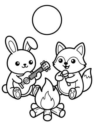 Cantoria ao Luar para colorir Desenho de Cantoria ao Luar para colorir e imprimir grátis