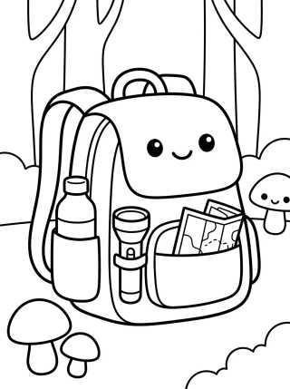 Mochila de Aventura na Floresta para colorir Desenho de Mochila de Aventura na Floresta para colorir e imprimir grátis