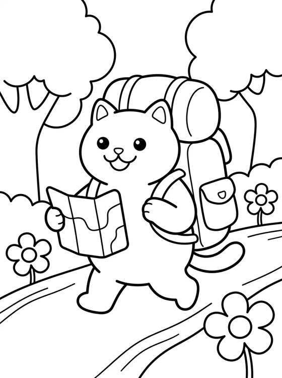 Mochileiro Feliz na Trilha para colorir Desenho de Mochileiro Feliz na Trilha para colorir e imprimir grátis