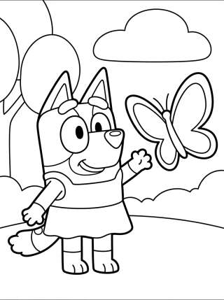 Coleção de desenhos para colorir: Amigos da Bluey