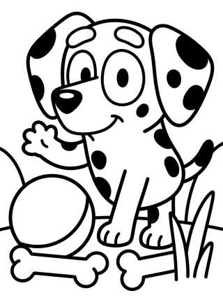Desenho de Chloe a Dálmata Brincando para colorir e imprimir grátis