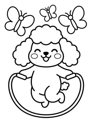 Desenho de Coco a Poodle Fofinha para colorir e imprimir grátis