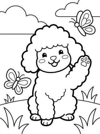 Desenho de Coco a Poodle Rosa para colorir e imprimir grátis