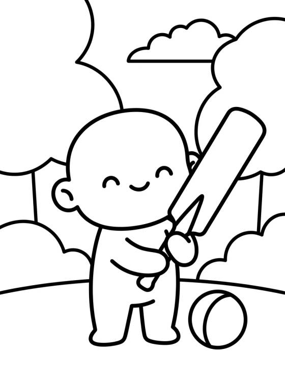 Desenho de Rusty e a Bola de Cricket para colorir e imprimir grátis