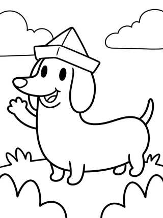 Desenho de Snickers o Cachorrinho Salsicha para colorir e imprimir grátis