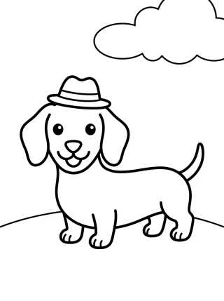Desenho de Snickers o Cachorrinho Salsicha para colorir e imprimir grátis