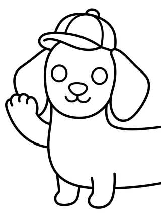 Desenho de Snickers o Cachorro Salsicha para colorir e imprimir grátis