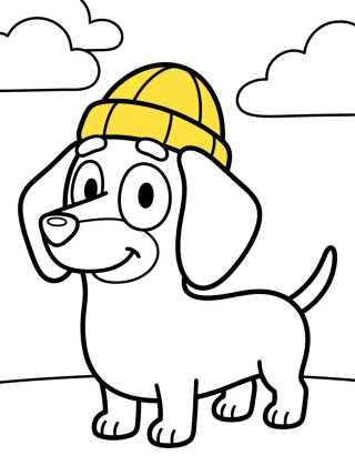 Desenho de Snickers o Dachshund para colorir e imprimir grátis