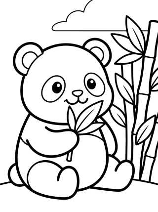 Pandinha Comendo Bambu para colorir Desenho de Pandinha Comendo Bambu para colorir e imprimir grátis
