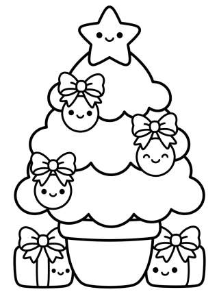 Coleção de desenhos para colorir: Árvore de Natal para Colorir