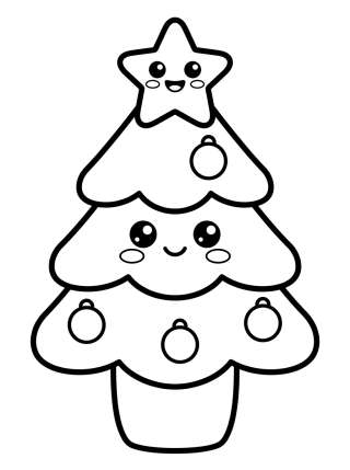 Coleção de desenhos para colorir: Árvore de Natal para Colorir
