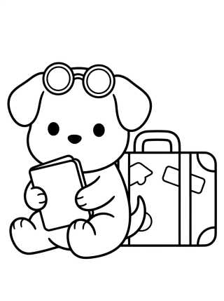 Cachorrinho de Mala Pronta para colorir Desenho de Cachorrinho de Mala Pronta para colorir e imprimir grátis
