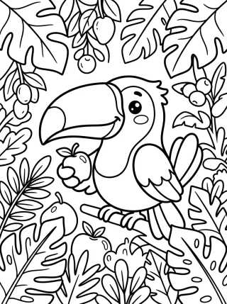 Desenho de Tucano com Bico Grande para colorir e imprimir grátis