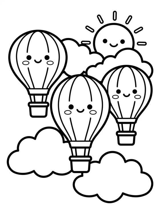 Festa de Balões nas Alturas para colorir Desenho de Festa de Balões nas Alturas para colorir e imprimir grátis