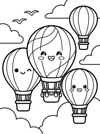 Desenho de Festival de Balões no Céu para colorir e imprimir grátis