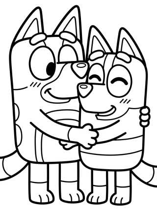 Desenho de Abraço de Bandit e Chilli para colorir e imprimir grátis