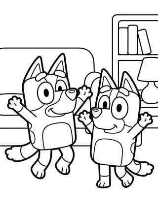 Desenho de Bandit e Chilli Dançando para colorir e imprimir grátis