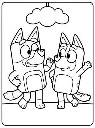 Bandit e Chilli Dançando Juntos para colorir Desenho de Bandit e Chilli Dançando Juntos para colorir e imprimir grátis