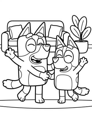 Desenho de Bandit e Chilli Dançando para colorir e imprimir grátis