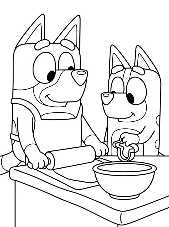 Bandit e Chilli na Cozinha para colorir Desenho de Bandit e Chilli na Cozinha para colorir e imprimir grátis
