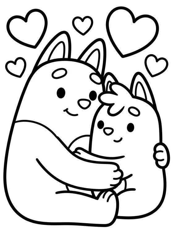 Bandit e Chilli no Abraço Quentinho para colorir Desenho de Bandit e Chilli no Abraço Quentinho para colorir e imprimir grátis