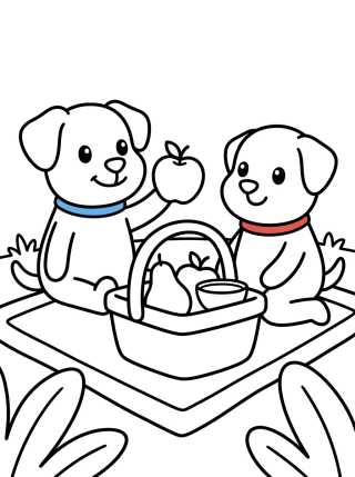 Desenho de Picnic do Bandit e Chilli para colorir e imprimir grátis