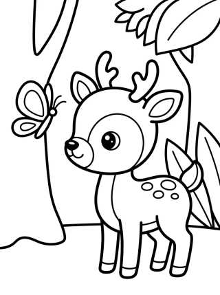 Desenho de Cervinho no Bosque para colorir e imprimir grátis