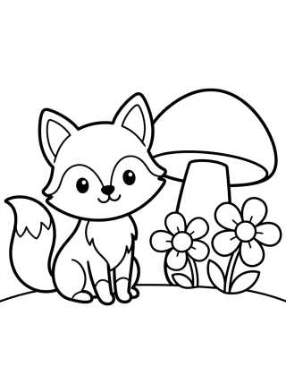 Raposinha Fofa no Bosque para colorir Desenho de Raposinha Fofa no Bosque para colorir e imprimir grátis
