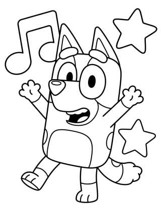 Bingo Brincando de Dança para colorir Desenho de Bingo Brincando de Dança para colorir e imprimir grátis