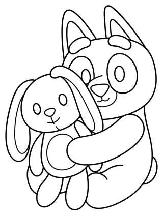 Desenho de Bingo com seu Ursinho Floppy para colorir e imprimir grátis
