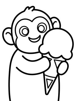 Desenho de Bingo Comendo Sorvete para colorir e imprimir grátis