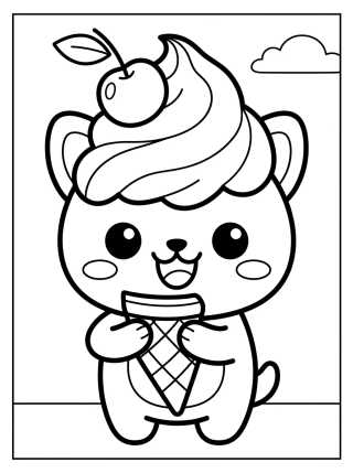 Bingo Comendo Sorvete para colorir Desenho de Bingo Comendo Sorvete para colorir e imprimir grátis