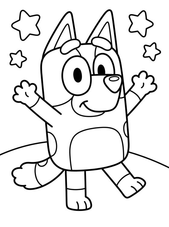 Desenho de Bingo Dançando Feliz para colorir e imprimir grátis
