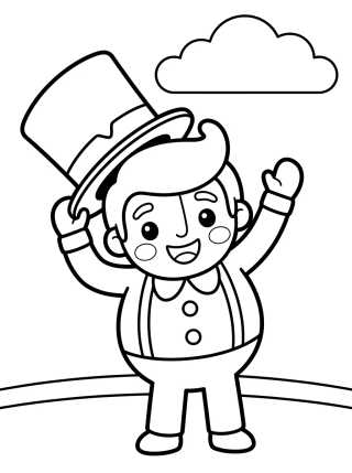 Desenho de Bita Acenando com Chapéu para colorir e imprimir grátis
