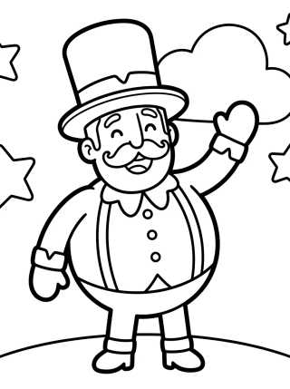 Desenho de Bita Acenando de Cartola para colorir e imprimir grátis