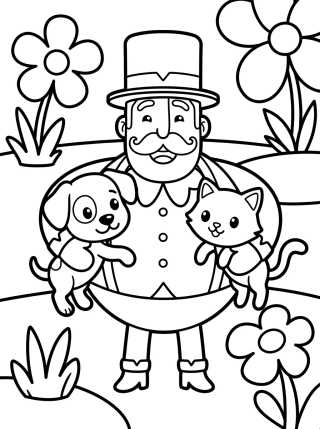 Desenho de Bita com os Animais para colorir e imprimir grátis