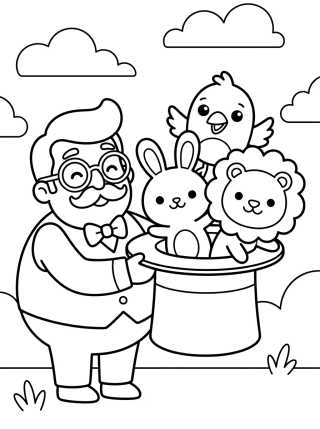 Desenho de Bita e a Cartola Mágica para colorir e imprimir grátis