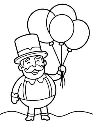 Desenho de Bita Segurando Balões para colorir e imprimir grátis